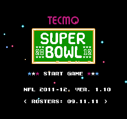 Tecmo Super Bowl 2012 (tecmobowl.org hack) Title Screen